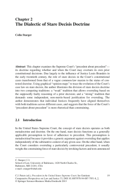 The Dialectic of Stare Decisis Doctrine