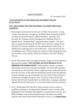 Press Statement - Uganda Peoples Congress