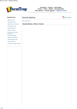 Special Forms - Quantity Masking