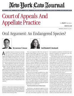 Court of Appeals And Appellate Practice Court of Appeals And