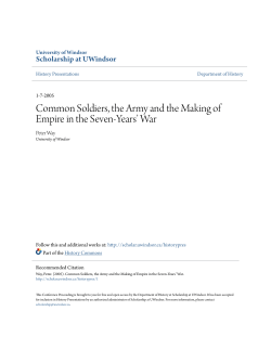 Common Soldiers, the Army and the Making of Empire in the Seven