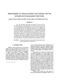 Improvement of TakagiSugeno fuzzy model for the estimation of