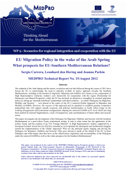 EU Migration Policy in the wake of the Arab Spring