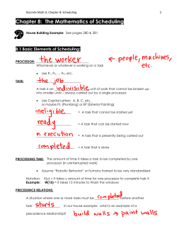 Chapter 8: The Mathematics of Scheduling