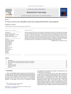 Benefits and risks of gestational fish consumption