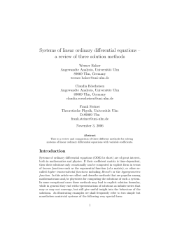 Systems of linear ordinary differential equations &ndash; a review of three