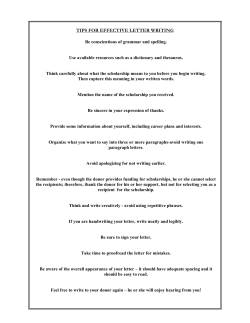 tips and sample letters - College of Human Sciences