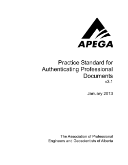 Practice Standard for Authenticating Professional Documents