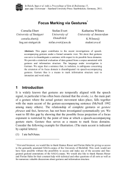 Focus Marking via Gestures 1 Introduction