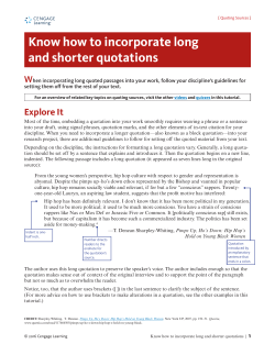 Know how to incorporate long and shorter quotations