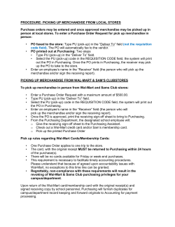 PROCEDURE: PICKING UP MERCHANDISE FROM