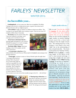 Fall newsletters - belize training center