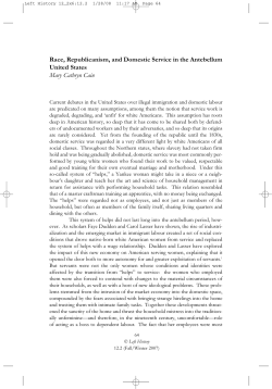Race, Republicanism, and Domestic Service in the Antebellum