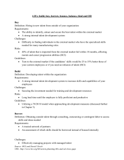 6 B`s: build, buy, borrow, bounce, balance, bind and OD Buy