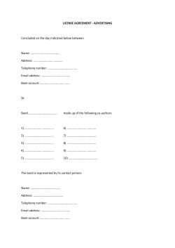 LICENSE AGREEMENT - ADVERTISING Concluded on the day