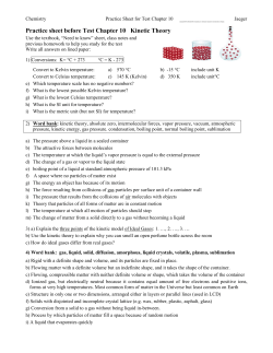 Practice sheet before Test Chapter 10 Kinetic Theory