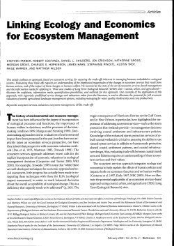 Linking Ecology and Economics for Ecosystem Management