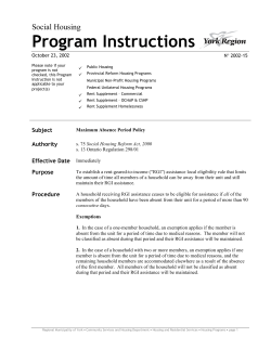Maximum Absence Period Policy Social Housing
