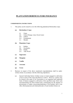 plantation/horticulture insurance