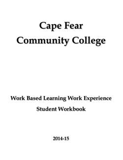 Work-based Learning workbook - Cape Fear Community College