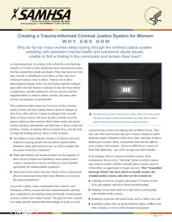 Creating a Trauma-Informed Criminal Justice System