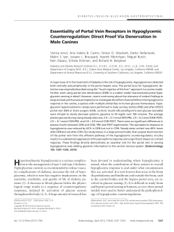 Essentiality of Portal Vein Receptors in Hypoglycemic