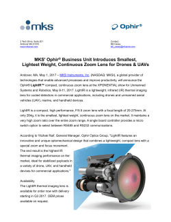 MKS` Ophir&reg; Business Unit Introduces Smallest, Lightest Weight