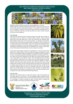 Invasive Alien Plants - Agricultural Research Council
