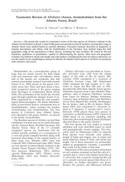 Taxonomic Review of Allobates - IB-USP