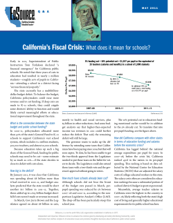 California`s Fiscal Crisis: What does it mean for schools?