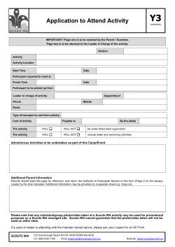 Application to Attend Activity