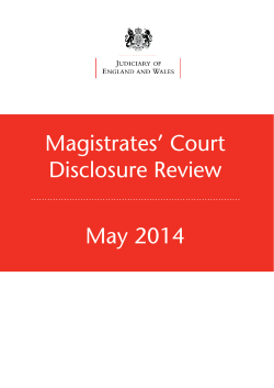 Magistrates` Court Disclosure Review