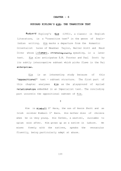 CHAPTER - 6 RUDYARD KIPLING`S KI&pound;: THE TRANSITION TEXT