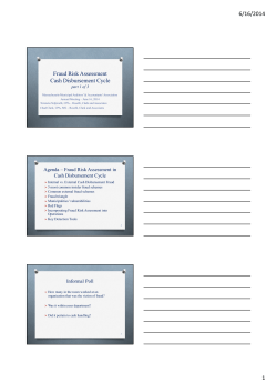 Fraud Risk Assessment &ndash; Disbursements PowerPoint Handout