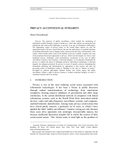 privacy as contextual integrity