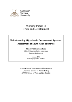 Mainstreaming migration in development agendas