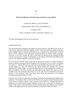 R v. Human Fertilisation and Embryology Authority, ex parte Blood