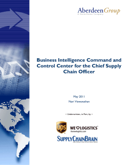 Business Intelligence Command and Control Center