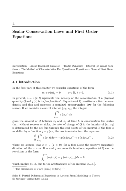 4 Scalar Conservation Laws and First Order Equations