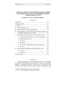 a multilateral convention on outlawing incitement to acts of terrorism