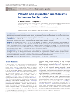 Meiotic non-disjunction mechanisms in human