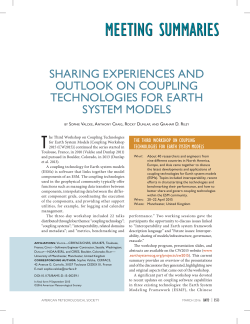 sharing experiences and outlook on coupling technologies for earth