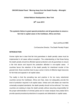 OHCHR Global Panel: &ldquo;Moving Away from the Death Penalty