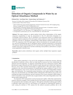 Detection of Organic Compounds in Water by an Optical