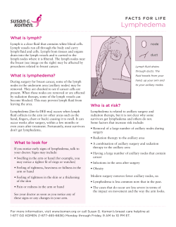 Lymphedema - Susan G Komen&reg; Chattanooga