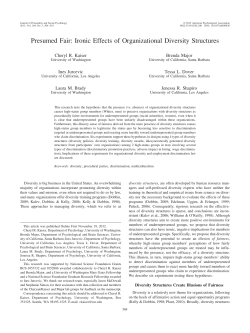 Presumed Fair: Ironic Effects of Organizational