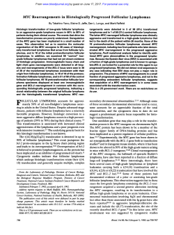 MYC Rearrangements in Histologically Progressed