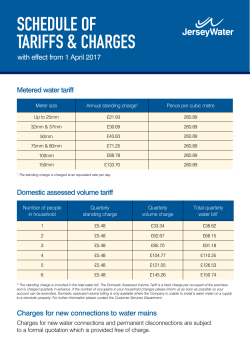 Schedule of Tariffs and Charges