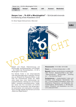 Harper Lee: &bdquo;To Kill a Mockingbird&ldquo; &ndash; Sch&uuml;leraktivierende