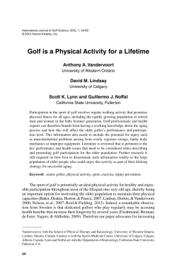 Golf is a Physical Activity for a Lifetime